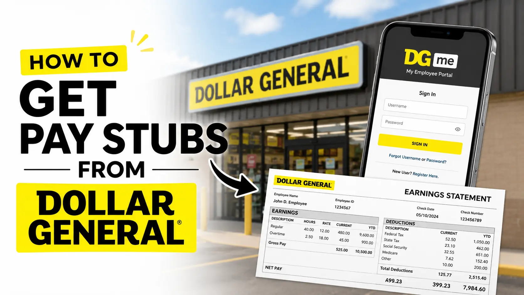 how to get pay stubs from dollar general